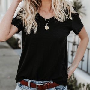 LOUNGE Black V-Neck Tee